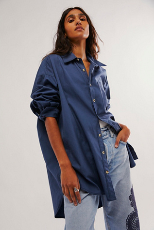 We The Free Freddie Shirt at Free People in Dark Denim, Size: XS