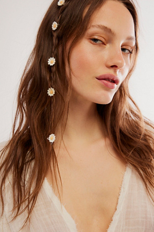 Dainty Daisy Clips par Free People en White, pour femme