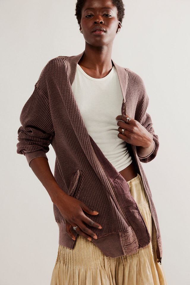 Free people ribbed hot sale wrap cardi