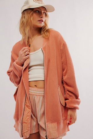 FP One Lupo Bomber Cardi at Free People in Faded Red, Size: Small