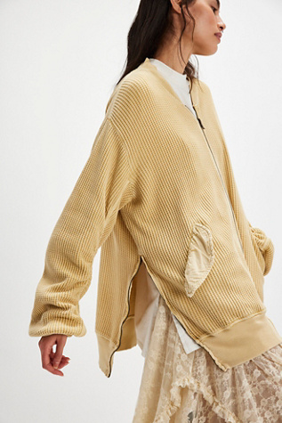 FP One Lupo Bomber Cardi At Free People In Yellow, Size: Large