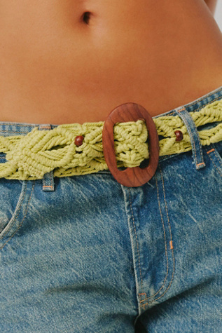 Beach Wood Waist Belt by Free People in Dandelion, Size: M/L