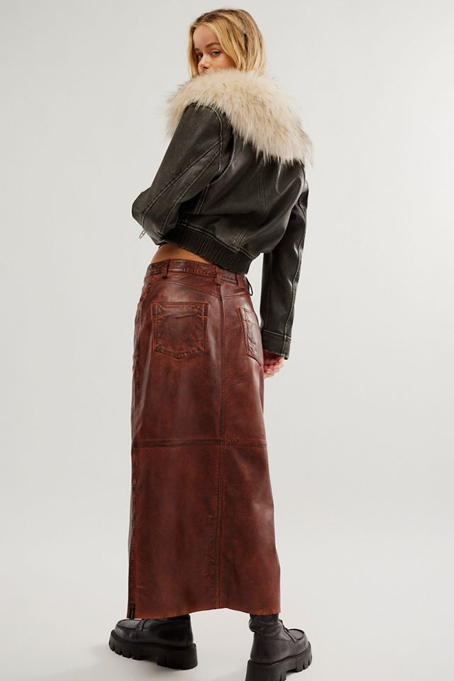 FP x OneTeaspoon Leather Column Skirt #1