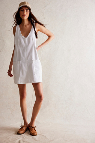 We The Free High Roller Skirtall at Free People in Optic White, Size: Large