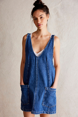 We The Free High Roller Skirtall at Free People in Sapphire Blue, Size: Large