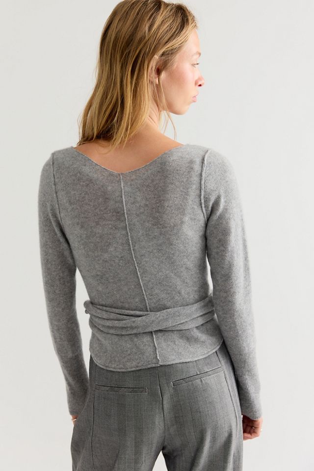 Cashmere Reversible Wrap Sweater #1