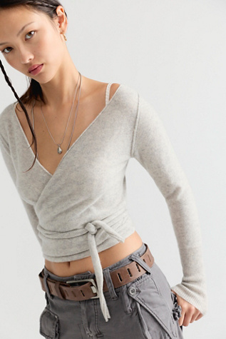Cashmere Reversible Wrap V-Neck Sweater