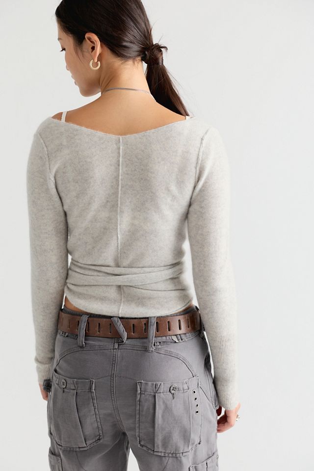 Cashmere Reversible Wrap V-Neck Sweater #1