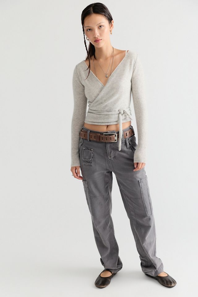 Cashmere Reversible Wrap V-Neck Sweater #2