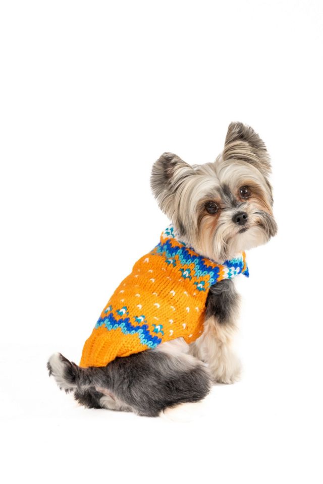 S Chilly Dog Artic Amber Fairisle Dog Sweater #3