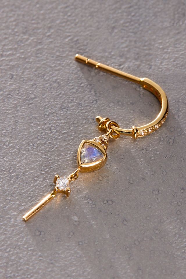 Celine Daoust Triangle Moonstone Single Earring #1