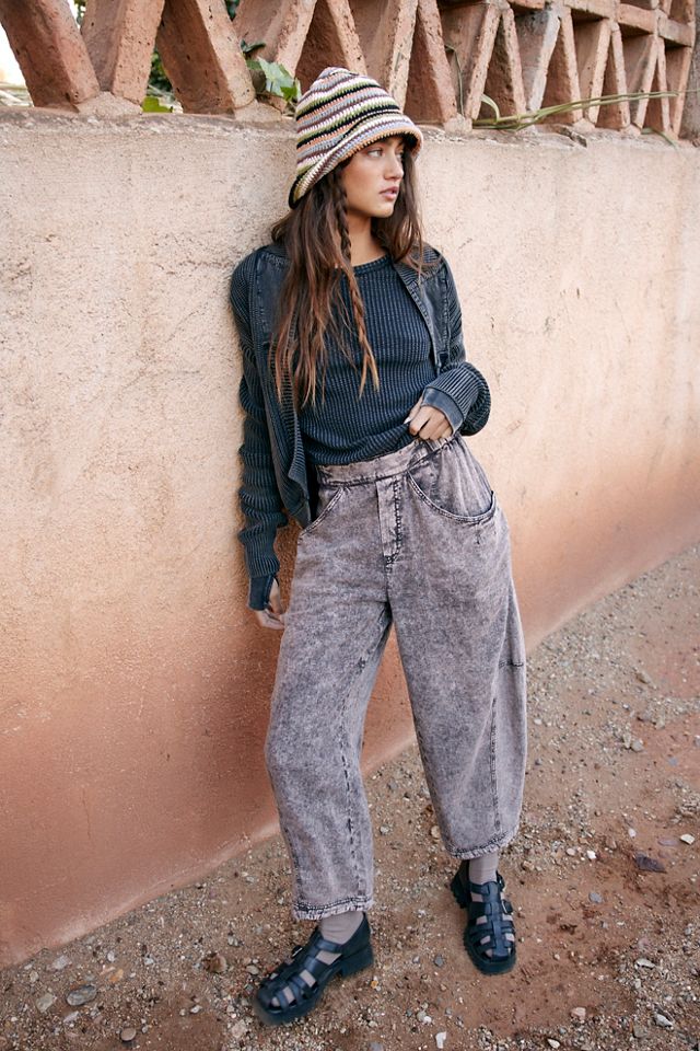 High Road Washed Pull-On Barrel Pants