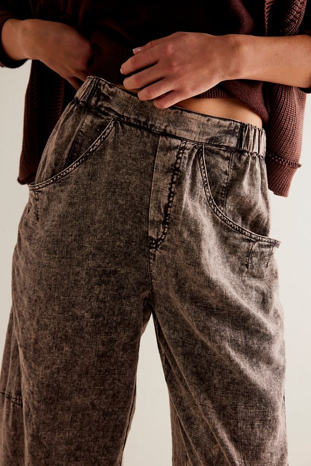 High Road Washed Pull-On Barrel Pants