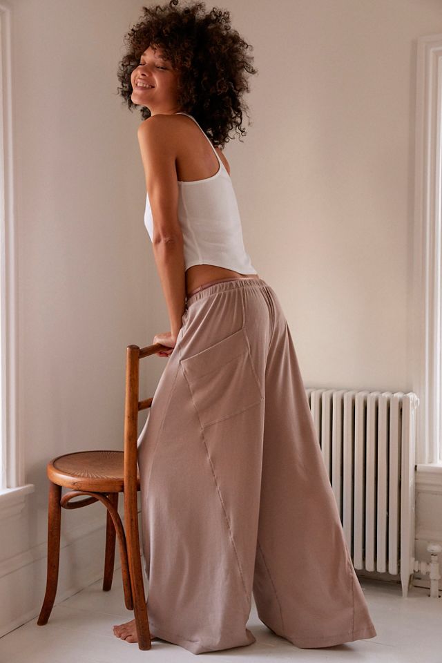 Brown Wide Leg Lounge Pants