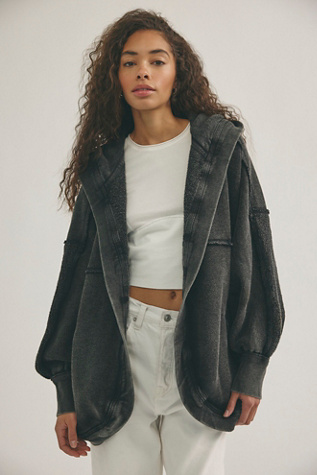 We The Free Forever Yours Cardi at Free People in Washed Black, Size: Large