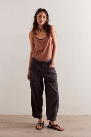 We The Free Silverton Puddle Barrel Jeans at Free People in Smokescreen, Size: Small