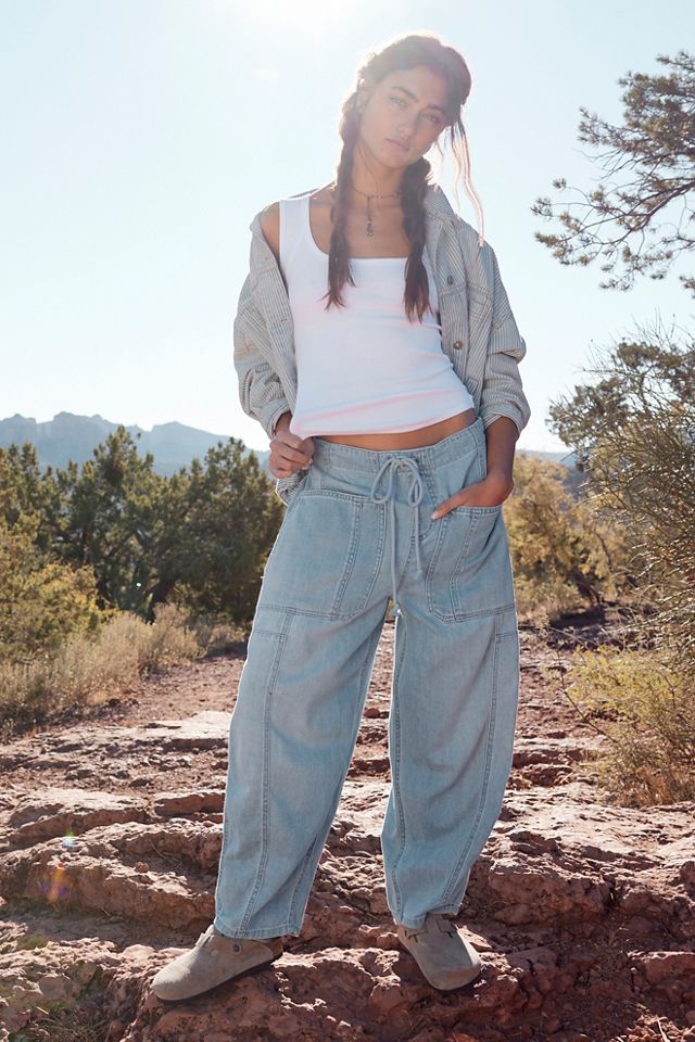We The Free Silverton Puddle Barrel Jeans | Free People