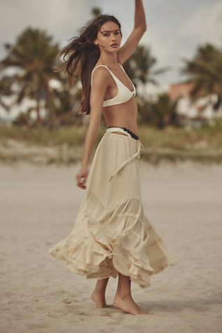 Like A Mermaid Skirt by free-est at Free People in Wet Plaster, Size: Large