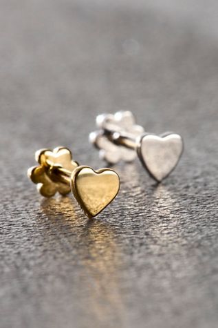 Maria Tash Heart Threaded Stud Single Earring
