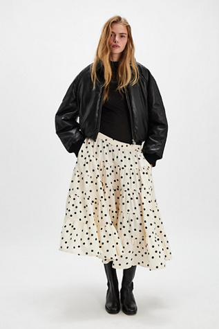 In Full Swing Printed Midi Skirt At Free People In Ivory Combo, Size: XS