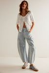 We The Free Good Luck Mid-Rise Stripe Barrel Jeans