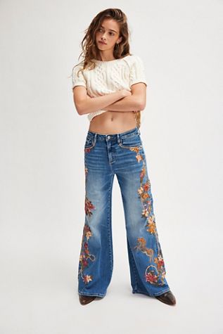 Driftwood Penelope Embroidered Flare Jeans