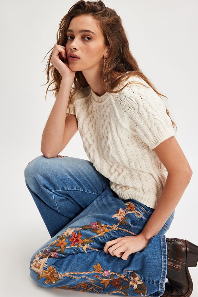 Driftwood Penelope Embroidered Flare Jeans #3