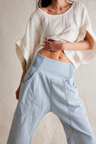 Denim harem pants for 2024 womens