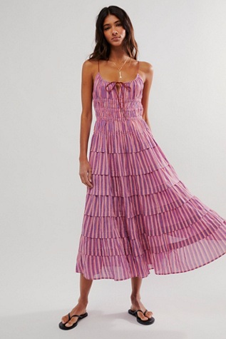 Going Steady Midi Dress at Free People in Hot Pink, Size: Medium