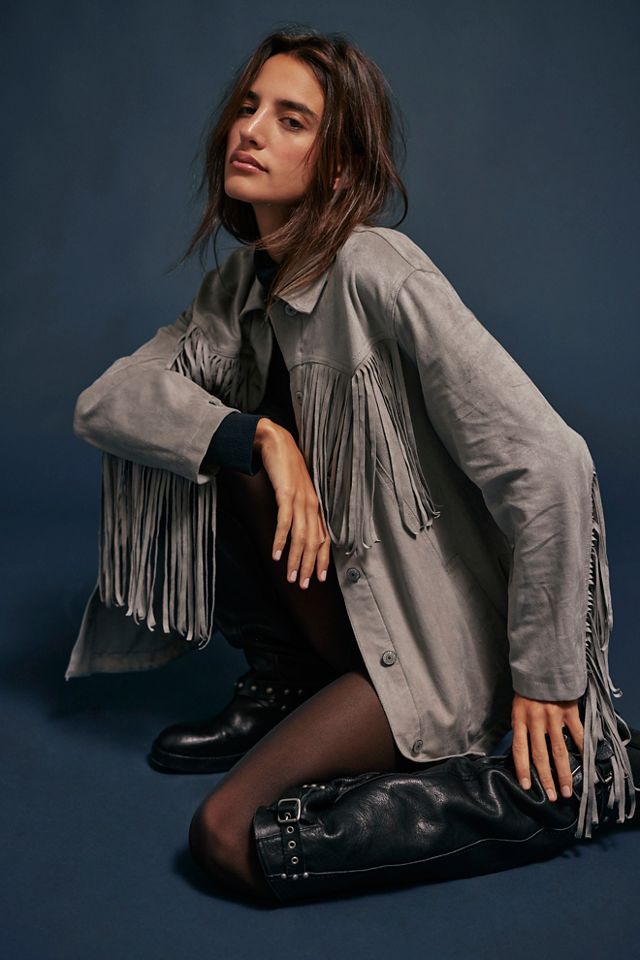 We The Free Fringe Out Vegan Suede Jacket | Free People