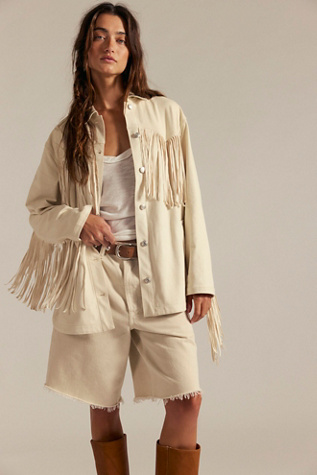 We The Free Fringe Out Vegan Suede Jacket en Fp Tea, pour femme chez Free People