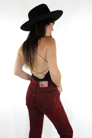 1980s Dyed Articwashed High Waisted Jeans Selected By Moons + Junes Vintage