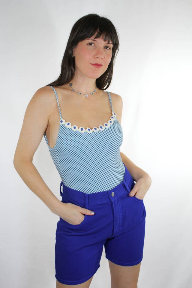 1980s Vintage Royal Blue Wave Denim Shorts Selected By Moons + Junes Vintage #3