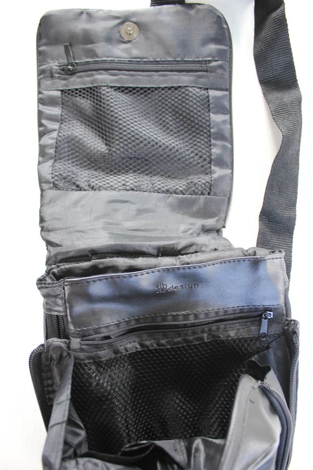 Vintage Black Leather Crossbody Multi-Compartment Bag Selected By Moons + Junes Vintage #2