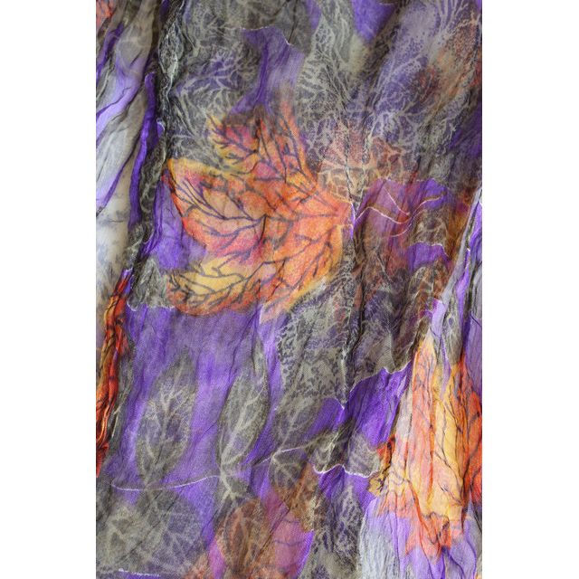 Vintage Autumn Leaf Sheer Silk Scarf Selected By Moons + Junes Vintage #2