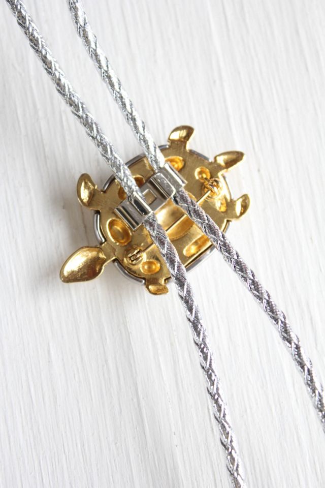 Vintage Silver + Gold Turtle Brooch Bolo Tie Selected By Moons + Junes Vintage #2