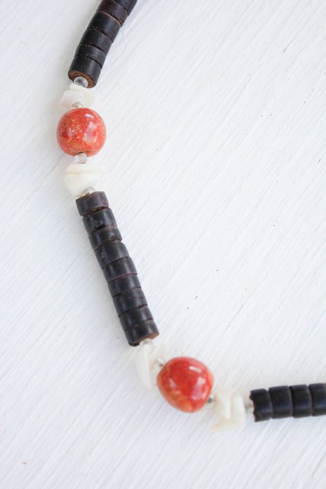 Vintage Heishi Shell + Coral Necklace Selected By Moons + Junes Vintage #2