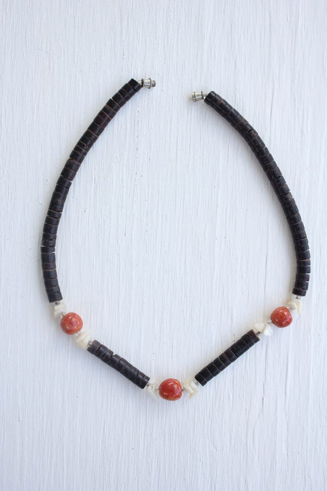 Vintage Heishi Shell + Coral Necklace Selected By Moons + Junes Vintage #3