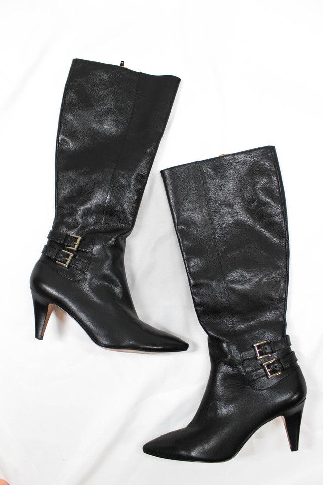 Vintage leather clearance knee high boots