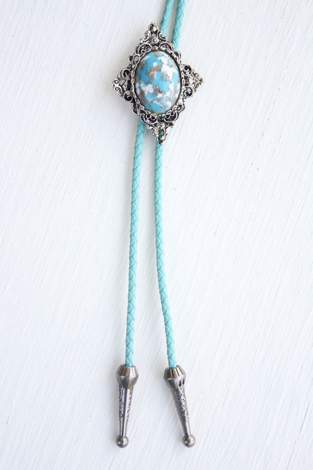 Vintage Western Turquoise Brooch Bolo Tie Selected By Moons + Junes Vintage #2