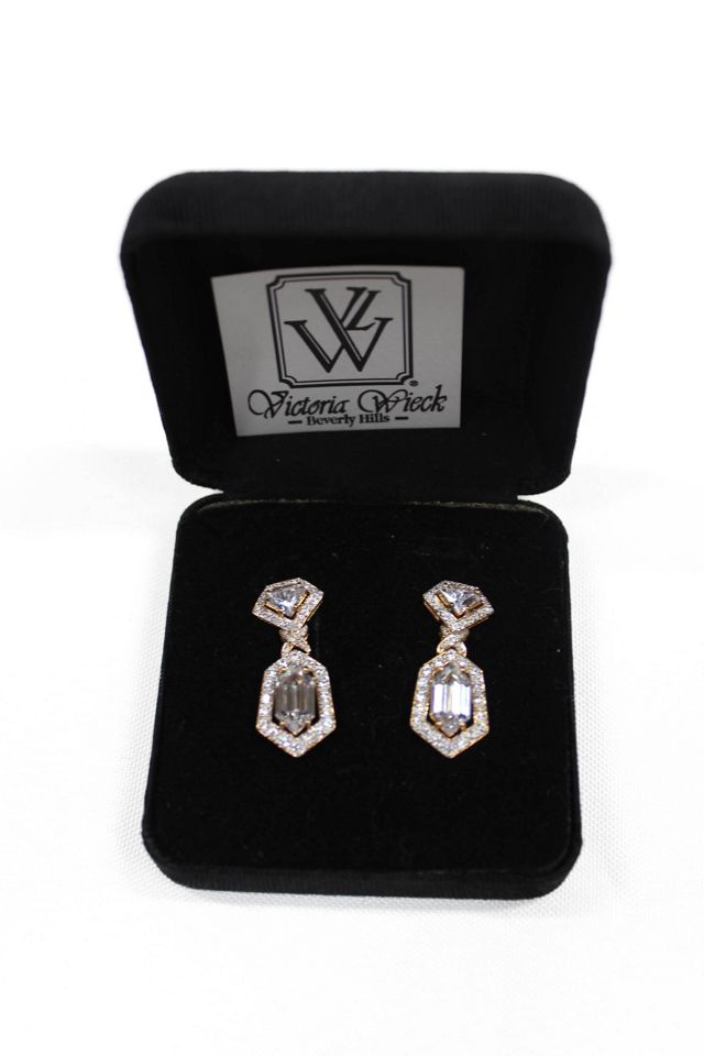 Victorian Earrings, Created Diamond, Long Diamond Earrings, Statement