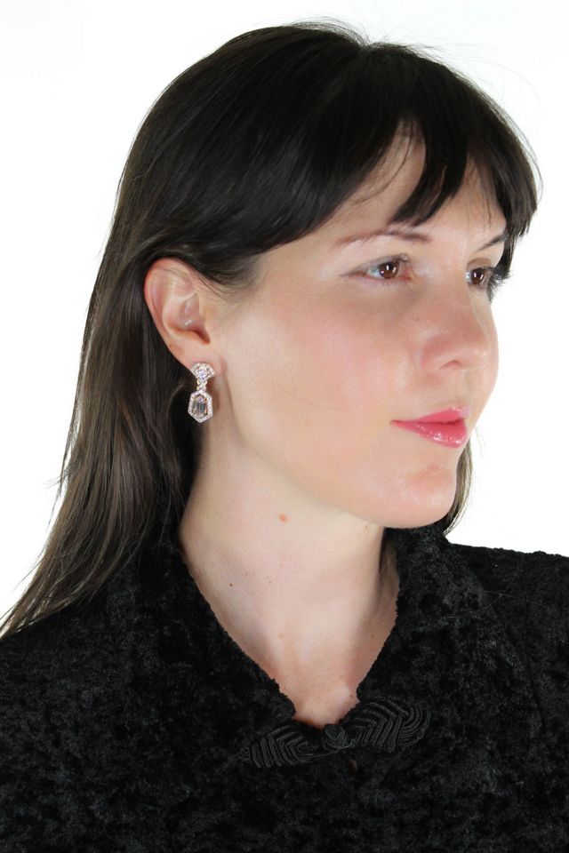Deadstock Vintage Art Deco Gold Crystal Statement Earrings Selected By Moons + Junes Vintage #3