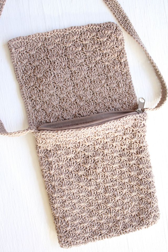 Vintage Tan Crochet Crossbody Bag Selected By Moons + Junes Vintage #2