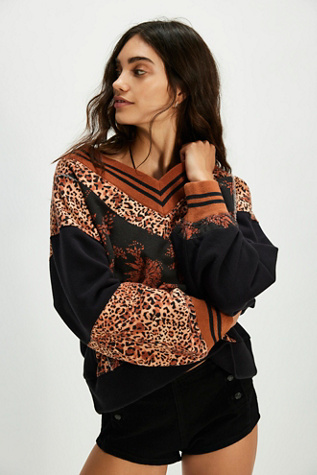 Free people leopard sweatshirts hotsell