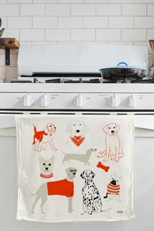 Claudia Pearson Dog Tea Towel at Free People in White