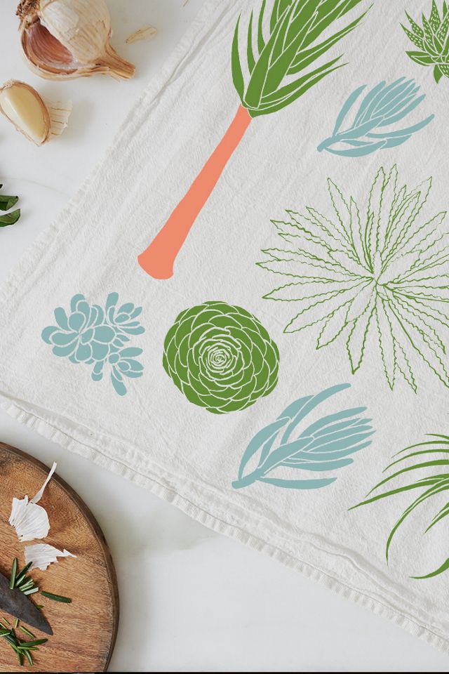 Claudia Pearson Succulent Tea Towel #1