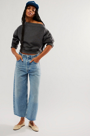 Citizens of Humanity Ayla Raw Hem Crop Jeans at Free People in Sodapop, Size: 26