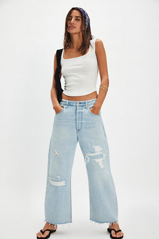 Citizens of Humanity Ayla Raw Hem Crop Jeans at Free People in Light Wash, Size: 28