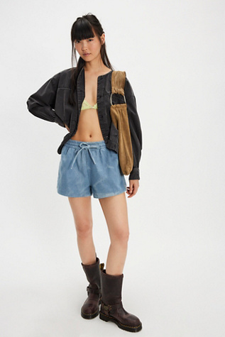 OneTeaspoon Denim Boxer Shorts at Free People in Blue, Size: L