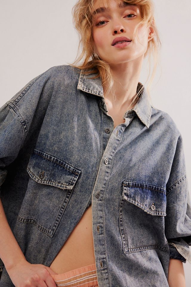 OneTeaspoon Dirty Blue One-Size Denim Shirt #2
